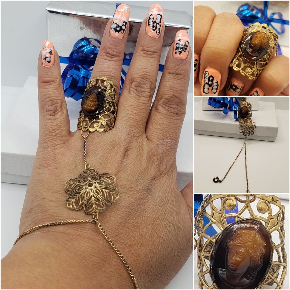 Antique Cameo Slave Bracelet & Ring,